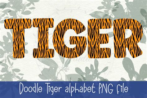 Doodle Tiger Skin Alphabet Alphabet A Z PNG Letter PNG Etsy