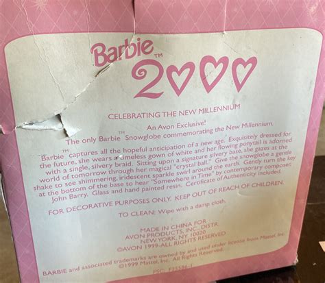 Barbie 2000 Celebrating The New Millennium Snow Globe Music Box Ebay