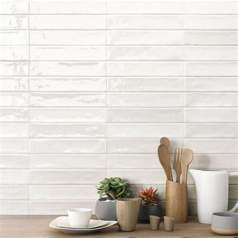 White Kitchen Wall Tiles White Tile Backsplash White Herringbone Tile