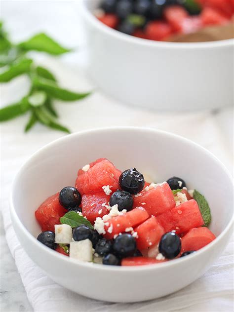 Red White And Blue Watermelon Blueberry Fruit Salad
