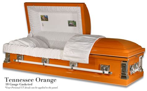 Orange Casket Trinity Memorial Funeral Home