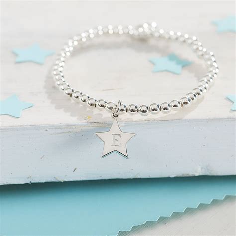 Personalised Sterling Silver Star Charm Ball Bracelet By Hurleyburley