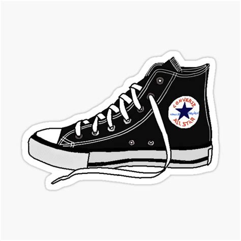Converse Shoe Sticker For Sale By G0th Gh0st Redbubble