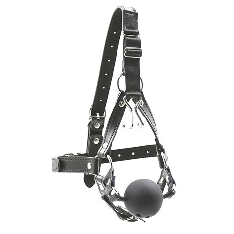Fetish Mouth Gag 49mm Large Harness Silicone Ball With Nose Hook Bdsm