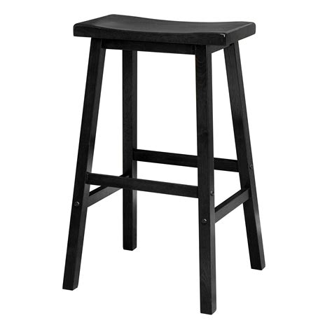 Winsome Wood 29 Inch Saddle Seat Bar Stool Black Amazonca Home And Kitchen