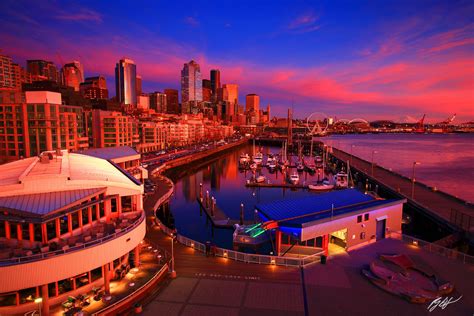 U006 Sunset Seattle Waterfront Washington Randall J Hodges Photography
