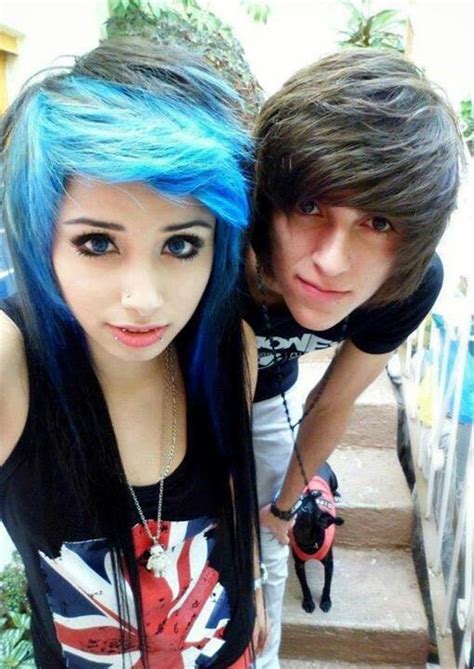gah if they are together then they are like the most friggen cutest couple emo scene hair emo