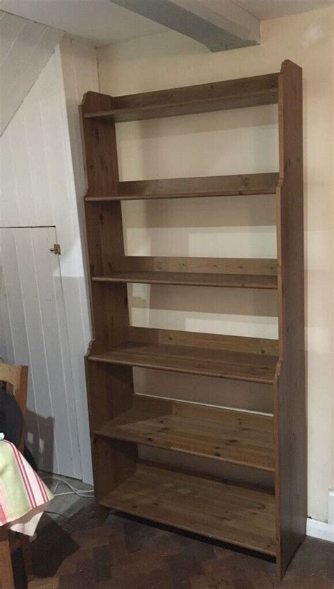 Ikea Leksvik Tall Solid Wood Bookcase Bookshelf Shelving Unit In
