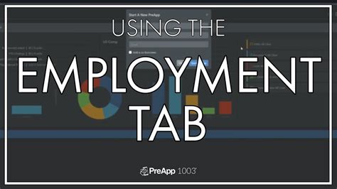 Employment Tab Breakdown Using Preapp 1003 Youtube