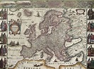 Europa old map. created by henricus hondius, published in amsterdam ...