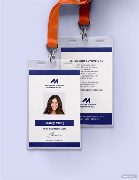 Government Employee Id Card Template Free 