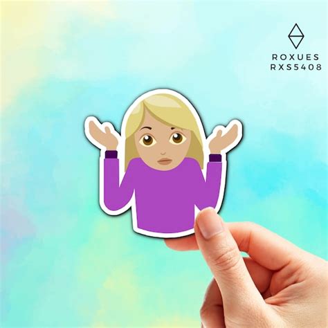 Shrug Girl Emoji Sticker Emoji Faces Cool Stickers Whatsapp Etsy België