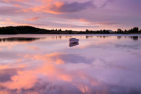 Hd Wallpaper Fog Mountain During Sunrise Trossachs Sunset Scotland