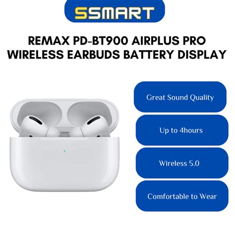 Remax Pd Bt900 Airplus Pro Wireless Earbuds Battery Display Of Pop Up