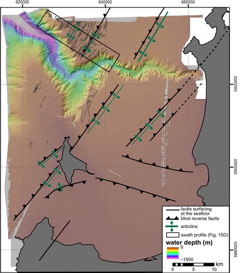 Structural Map Of The Studied Shelf Blind Thrust Faults And