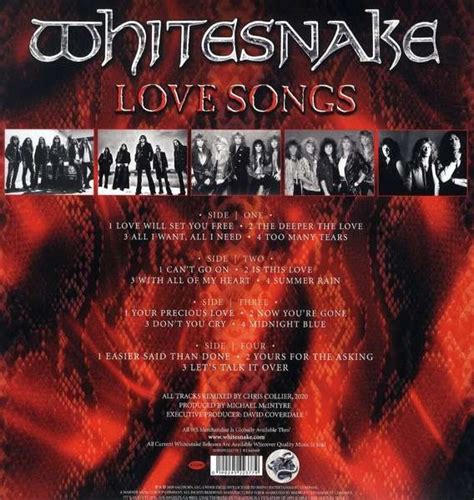Whitesnake Love Songs 2020 Remix Remastered 180g Red Vinyl 2