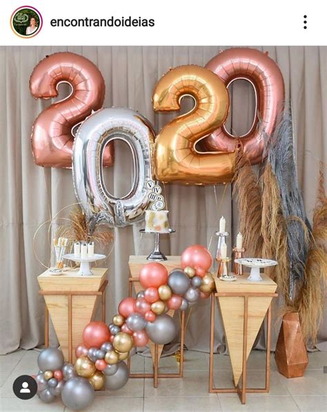Decoração Com Balões Para Réveillon Em 2020 Decorações De Festa De
