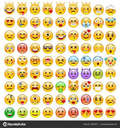 Conjunto De Iconos Emoji — Vector De Stock © Ober Art 148418221
