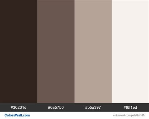 brown palette hex colors 30231d 6a5750 b5a397 f6f1ed brand original color codes colors