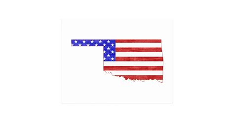 Oklahoma Usa Flag Silhouette State Map Postcard