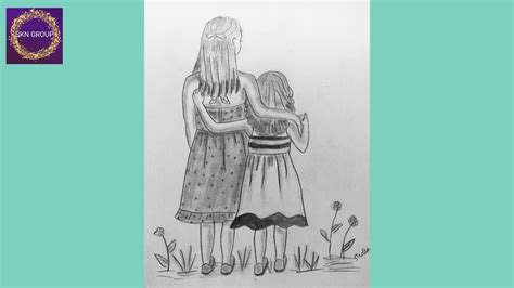 How To Draw Sisters Pencil Drawing Step By Step For Beginners Girls