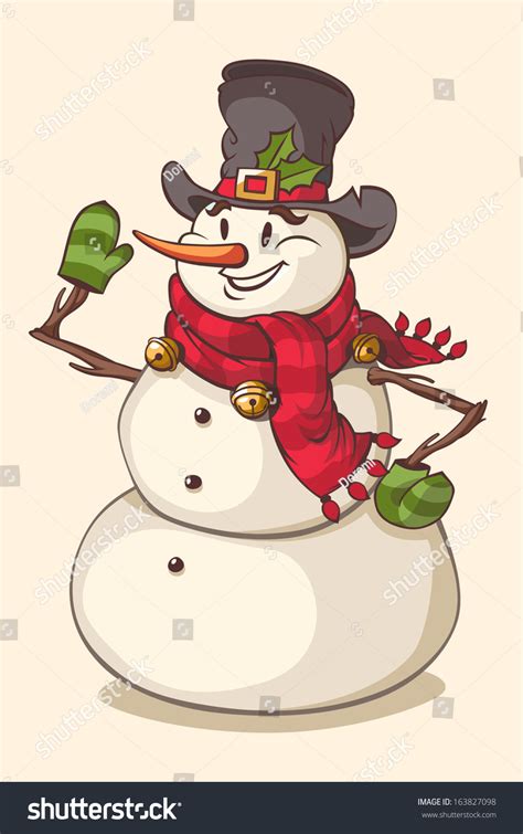 Christmas Character Snowman Vector Illustration Stock Vector 163827098