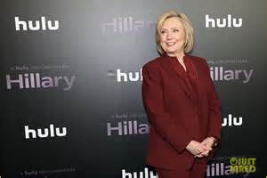 Full Sized Photo of hillary clinton rocks red suit hulus hillary premiere nyc 20 | Photo 4445967 