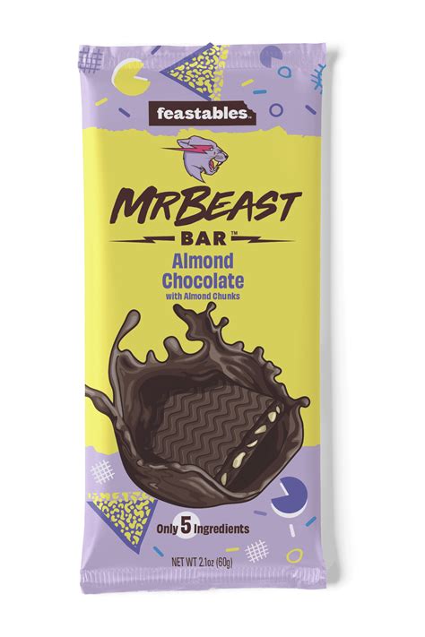 Feastables MrBeast Almond Chocolate Bar 2 1 Oz 60g 1 Bar Walmart Com