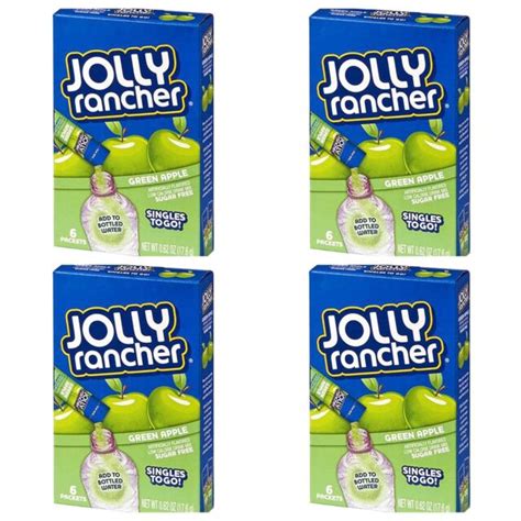Jolly Rancher Green Apple Sugar Free Singles To Go Water Flavoring