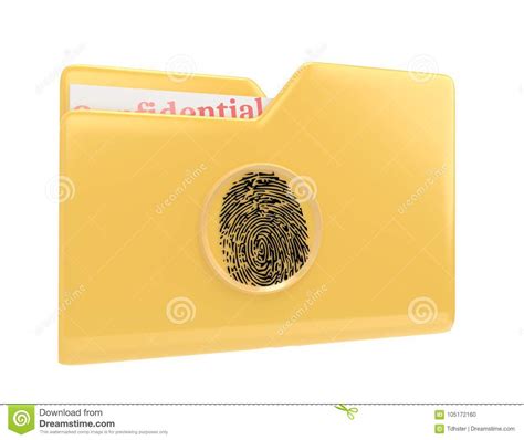 Yellow File Folder With Confidential Documents And
