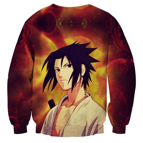Naruto Shippuden Sasuke Uchiha Fire Release Cool Sweatshirt Saiyan Stuff