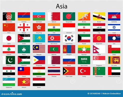 Asia Flag Map Vector Illustration Cartoondealer Com