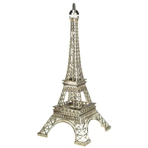 Metal Eiffel Tower Paris France Souvenir 20 Inch Silver