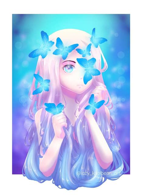 Blue Butterflies By Lazykopibean On Deviantart Blue Butterfly