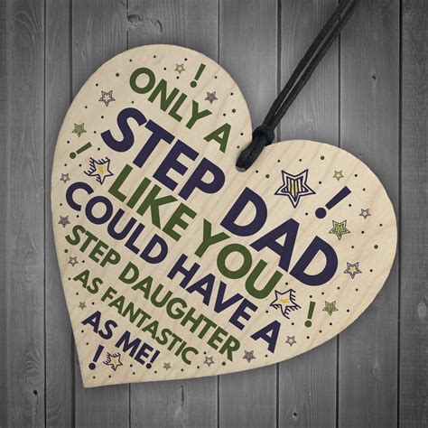 Step Dad Birthday Ts Funny Wood Heart T From Step Daughter