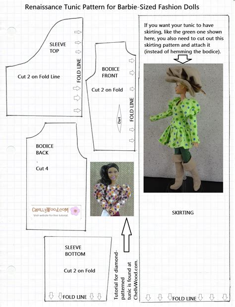 Free Printable Barbie Doll Sewing Patterns Template E9A