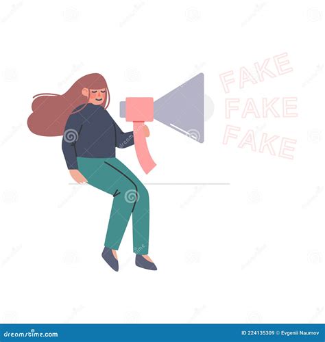 Man With Loudspeaker Spreading Fake News And Misinformation Cartoon Vector Illustration