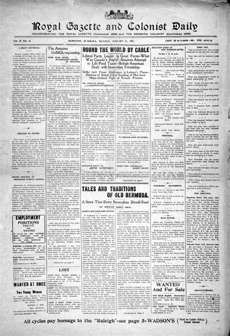 bermuda history [1924] the royal gazette founded 1828