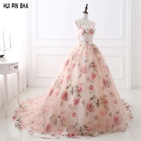 2018 Ball Gown Court Train Organza Long Prom Dresses