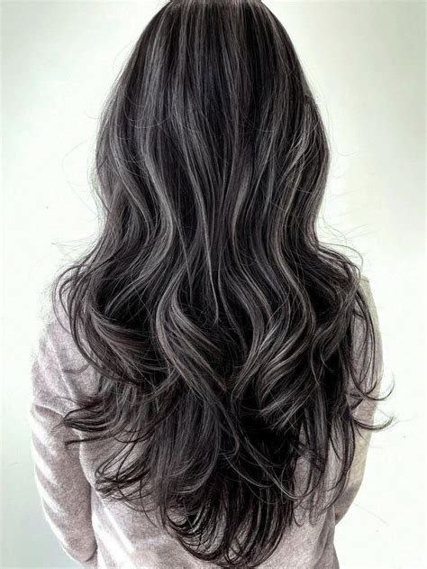 70 Ideas For Black Hair With Highlights Trending In Korea Grey Hair