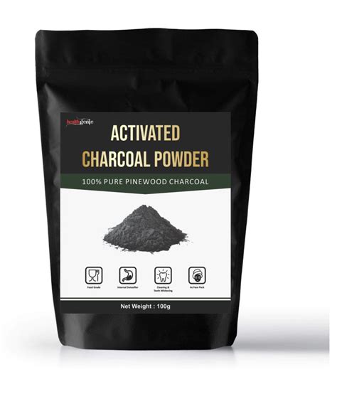 Healthgenie Activated Charcoal Powder Pinewood Based 100 Gm Minerals