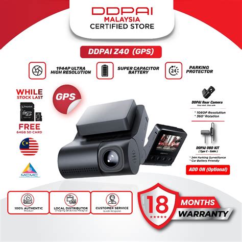 Ddpai Z Gps P Front And Rear Dash Cam Ips Monitor Shopee Malaysia