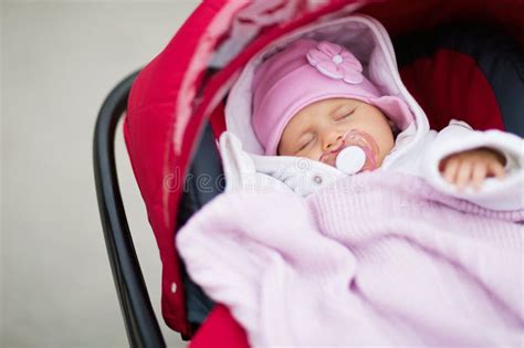 Baby Sleeping In Pram Stock Image Image Of Child Nature 133764241