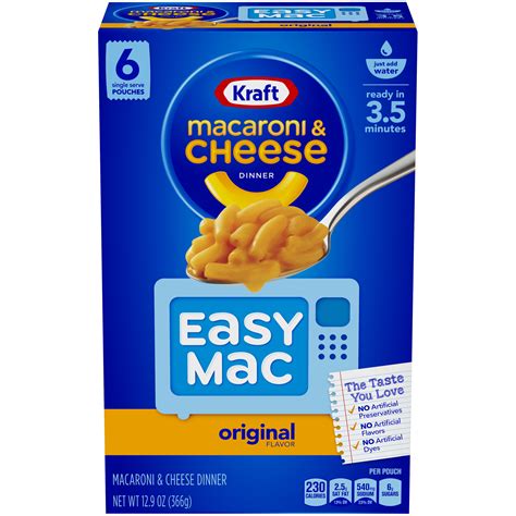 Save $1.00 on any 2 (two) kraft mac & cheese dinners 5.5 to 7.25 ounces. Kraft Easy Mac Original Flavor Macaroni & Cheese Dinner 12 ...