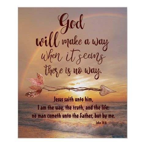 God Will Make A Way With Scripture Poster Zazzle Bible Verse Posters Bible Quotes About