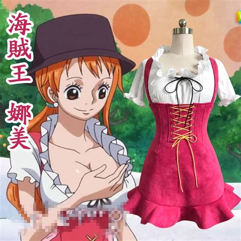 Cosrea Japanese Anime One Piece Cosplay Costume Nami Rose Red Lovely