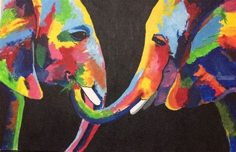 The Elephants Paintings By Malika Patel