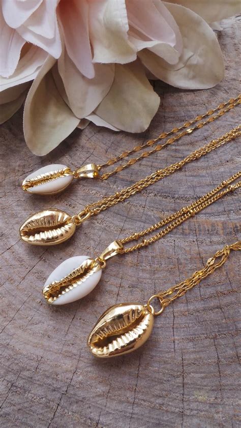 Cowrie Shell Necklace Shell Necklace 24k Gold Plated Cowrie Etsy