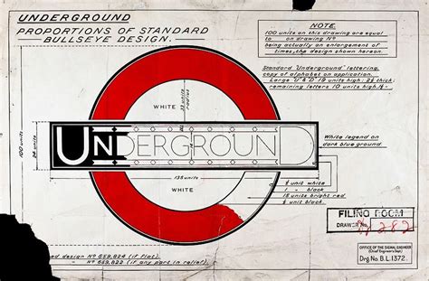 Edward Johnston Drawings For London Underground Logo 1920