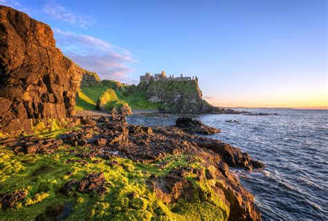 Dunluce Medieval Castle On The Coast Of Ireland